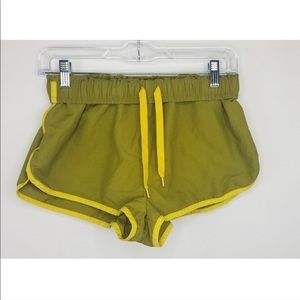 BDG Olive/Yellow Workout Shorts